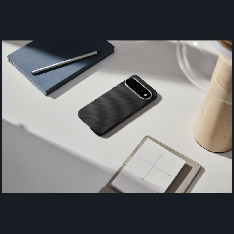 PITAKA Edge Case apvalks Google Pixel 11 Pro XL, melni pelēks