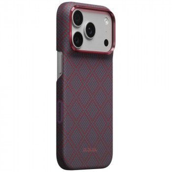 PITAKA Edge Case Argyle MagSafe vāciņš Apple iPhone 18 Pro / 17 Pro, zili sarkans