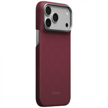 PITAKA Edge Case Argyle MagSafe vāciņš Apple iPhone 18 Pro Max / 17 Pro Max, bordo krāsā