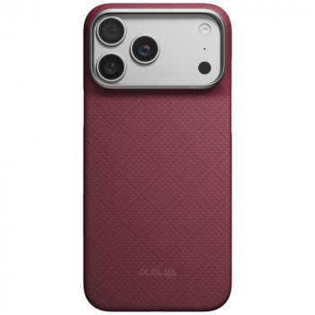 PITAKA Edge Case Argyle MagSafe vāciņš Apple iPhone 18 Pro Max / 17 Pro Max, bordo krāsā