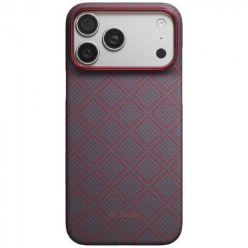 PITAKA Edge Case Argyle MagSafe vāciņš Apple iPhone 18 Pro Max / 17 Pro Max, zili sarkans