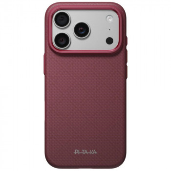 PITAKA Summa Case vāciņš Apple iPhone 18 Pro / 17 Pro, bordo krāsā