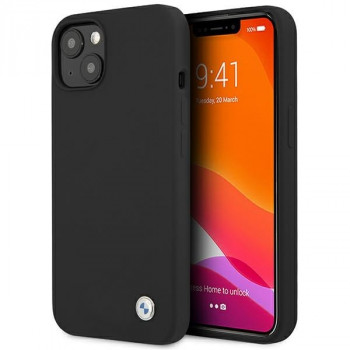 BMW BMHCP13SSILBK Apple iPhone 13 mini cietais apvalks Silicone Signature, melns