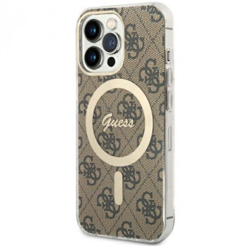 Guess GUHMP13LH4STW 4G MagSafe Hardcase Apple iPhone 13 Pro viedtālruņa maciņš, brūns