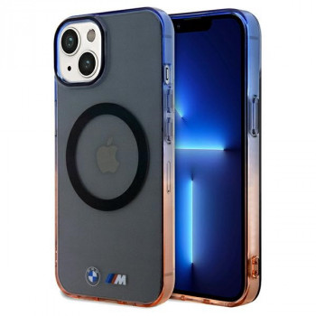 BMW BMHMP15MHTGE Gradient Bumper MagSafe cietais maciņš Apple iPhone 15 Plus / 14 Plus, pelēks