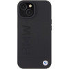 BMW BMHMP15MSLLBK Leather Hot Stamp MagSafe vāciņš Apple iPhone 15 Plus / 14 Plus, melns