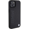 BMW BMHMP15MSLLBK Leather Hot Stamp MagSafe vāciņš Apple iPhone 15 Plus / 14 Plus, melns
