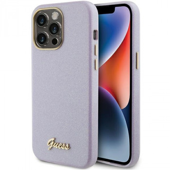 Guess GUHCP15XPGMCSL Glitter Glossy Script hardcase Apple iPhone 15 Pro Max, ceriņkrāsā