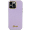 Guess GUHCP15XPGMCSL Glitter Glossy Script hardcase Apple iPhone 15 Pro Max, ceriņkrāsā