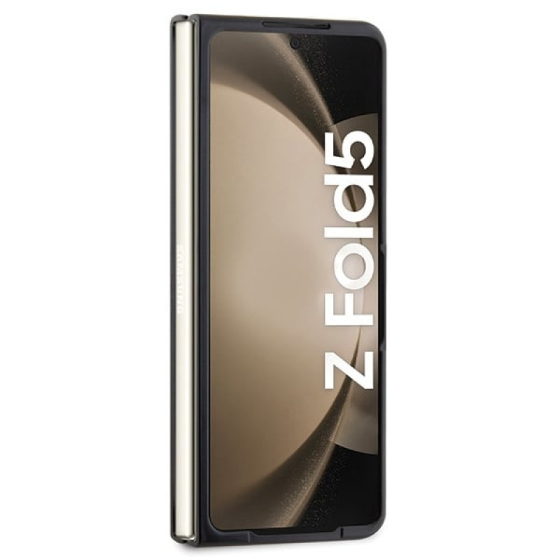 BMW BMHCZFD5SLLBK Signature Logo Imprint cietais maciņš Samsung Galaxy Z Fold5, melns