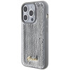 Guess Sequin Script Metal cietais maciņš Apple iPhone 15 Pro Max, sudraba