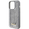 Guess Sequin Script Metal cietais maciņš Apple iPhone 15 Pro Max, sudraba