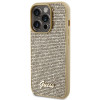 Guess Disco Metal Script hardcase Apple iPhone 15 Pro viedtālruņa maciņš, zelta krāsā, GUHCP15LPMSDGSD