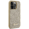 Guess Disco Metal Script hardcase Apple iPhone 15 Pro viedtālruņa maciņš, zelta krāsā, GUHCP15LPMSDGSD