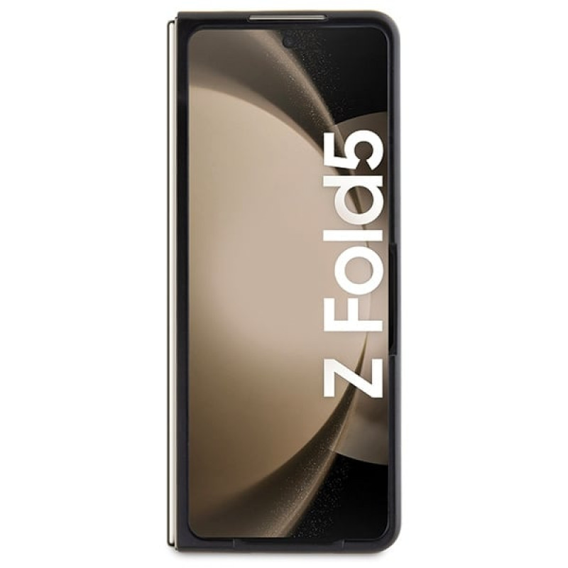 BMW BMHCZFD522NBCK Leather Carbon hardcase Samsung Galaxy Z Fold5 vākam, melns