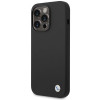 BMW BMHCP15LSILBK Apple iPhone 15 Pro Silicone Metal Logo vāciņš, melns