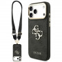 Guess 4G Big 4G Classic Logo Big Strap Metal Buttons vāciņš ar siksnu Apple iPhone 18 Pro Max / 17 Pro Max, melns