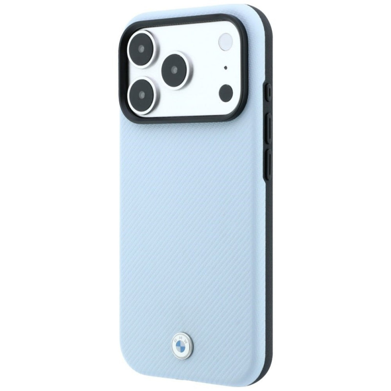 BMW Kevlar Metal Logo MagSafe vāciņš Apple iPhone 18 Pro / 17 Pro, zils