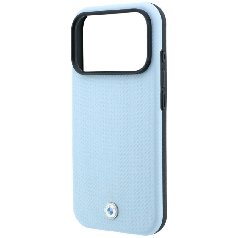 BMW Kevlar Metal Logo MagSafe vāciņš Apple iPhone 18 Pro / 17 Pro, zils