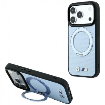 BMW Kevlar Ring Stand 360 MagSafe Apple iPhone 18 Pro / 17 Pro futrālis, zils