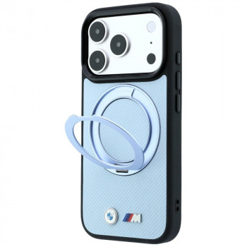 BMW Kevlar Ring Stand 360 MagSafe Apple iPhone 18 Pro / 17 Pro futrālis, zils
