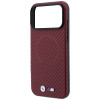 BMW M Carbon Printed Ring MagSafe apvalks Apple iPhone 18 Pro Max / 17 Pro Max, sarkans
