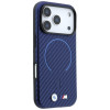 BMW M Carbon Printed Ring MagSafe vāciņš Apple iPhone 18 Pro / 17 Pro, tumši zilā krāsā