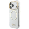 Guess IML Script Metal MagSafe apvalks Apple iPhone 18 Pro Max / 17 Pro Max, caurspīdīgs