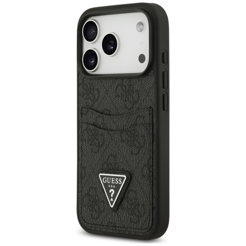 Guess 4G Double Card Triangle vāciņš Apple iPhone 18 Pro / 17 Pro, melns