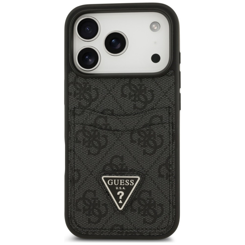 Guess 4G Double Card Triangle vāciņš Apple iPhone 18 Pro / 17 Pro, melns