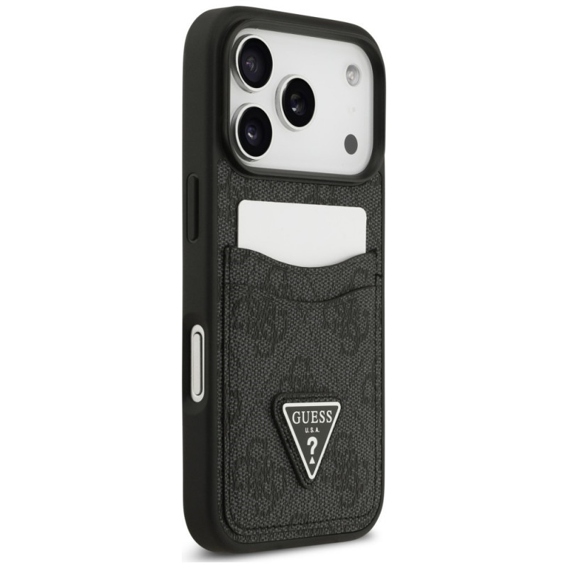 Guess 4G Double Card Triangle vāciņš Apple iPhone 18 Pro / 17 Pro, melns