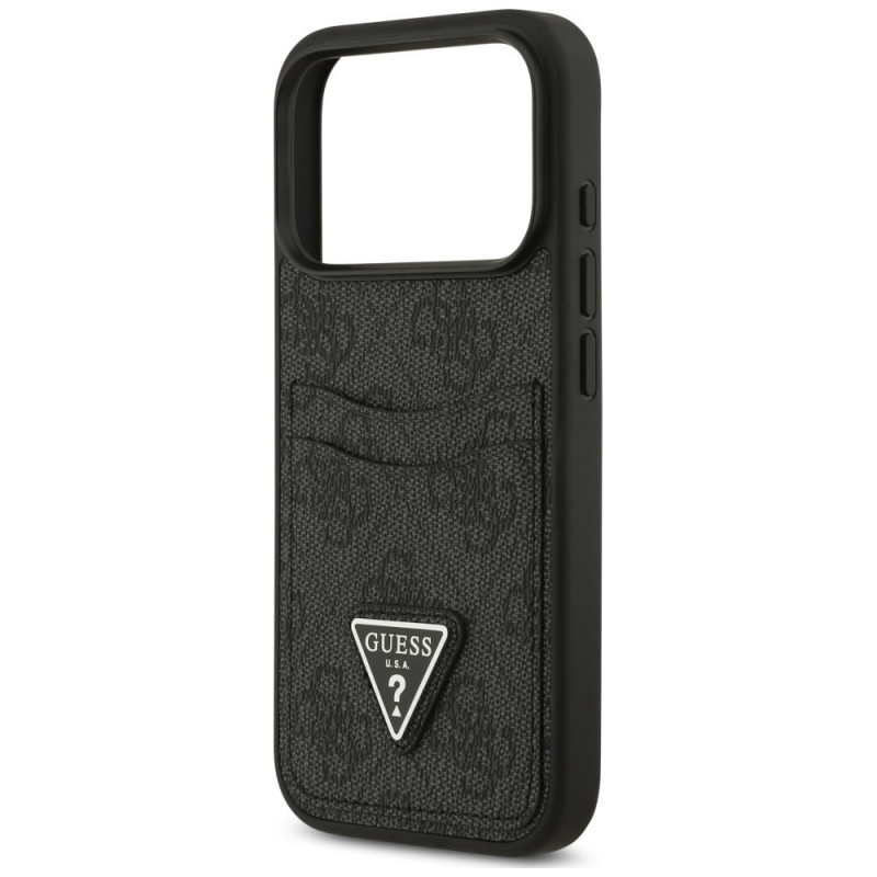 Guess 4G Double Card Triangle vāciņš Apple iPhone 18 Pro / 17 Pro, melns