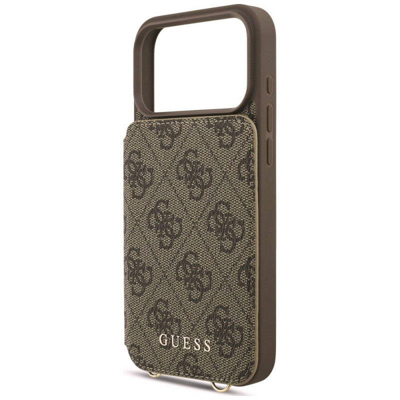 Guess 4G Cardslots & Magnetic Closure Crossbody futrālis Apple iPhone 18 Pro Max / 17 Pro Max, brūns