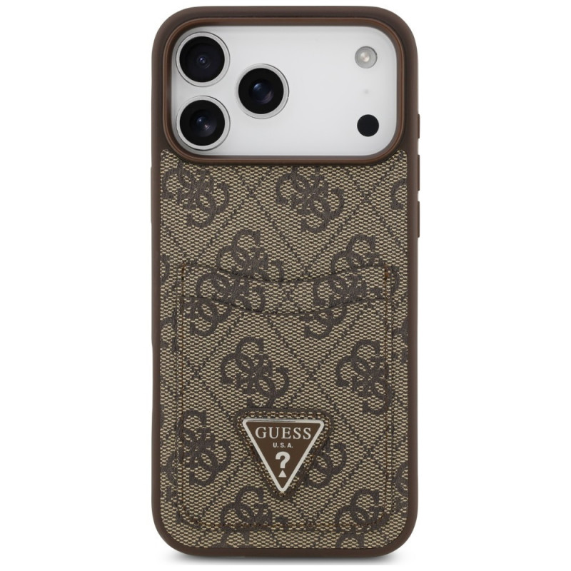 Guess 4G Double Card Triangle maciņš Apple iPhone 18 Pro Max / 17 Pro Max, brūns