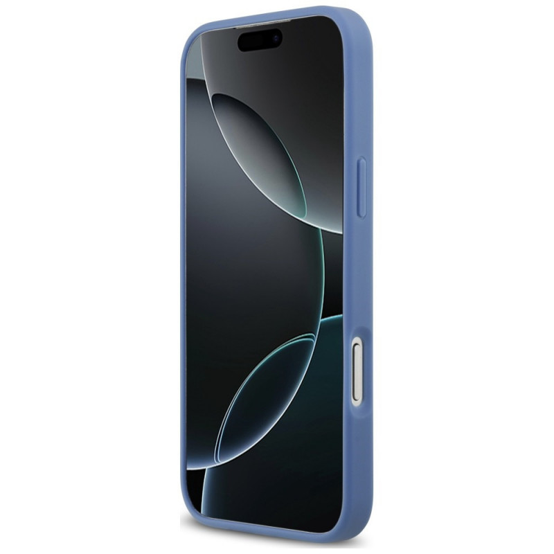 Guess 4G Double Card Triangle futrālis Apple iPhone 18 Pro Max / 17 Pro Max, zils
