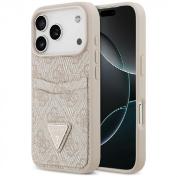 Guess 4G Double Card Triangle apvalks Apple iPhone 18 Pro / 17 Pro, rozā