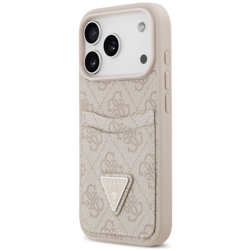 Guess 4G Double Card Triangle vāciņš Apple iPhone 18 Pro Max / 17 Pro Max, rozā