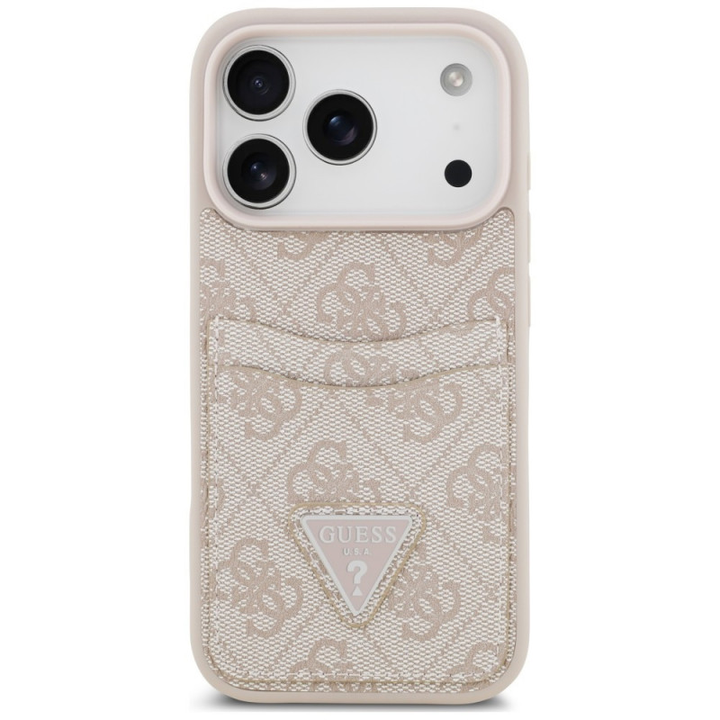 Guess 4G Double Card Triangle vāciņš Apple iPhone 18 Pro Max / 17 Pro Max, rozā