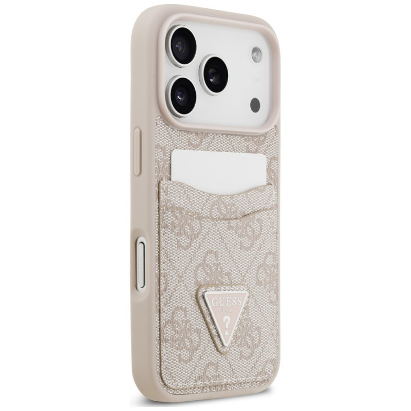 Guess 4G Double Card Triangle vāciņš Apple iPhone 18 Pro Max / 17 Pro Max, rozā