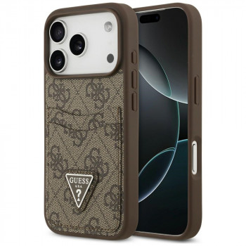 Guess 4G Double Card Triangle apvalks Apple iPhone 18 Pro / 17 Pro, brūns