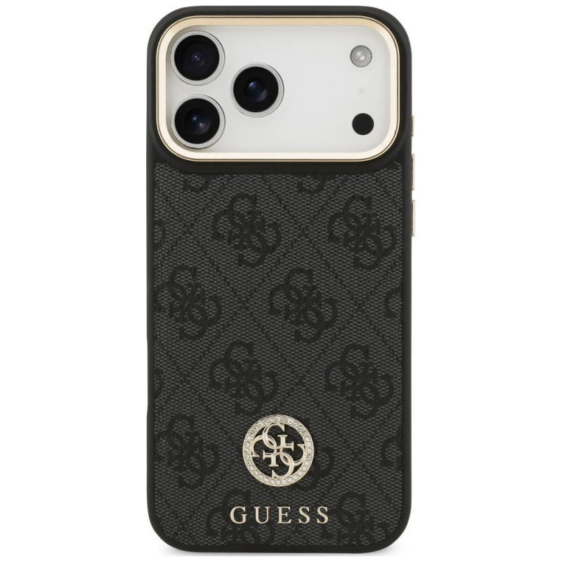 Guess 4G Strass Logo MagSafe apvalks Apple iPhone 18 Pro Max / 17 Pro Max, melns