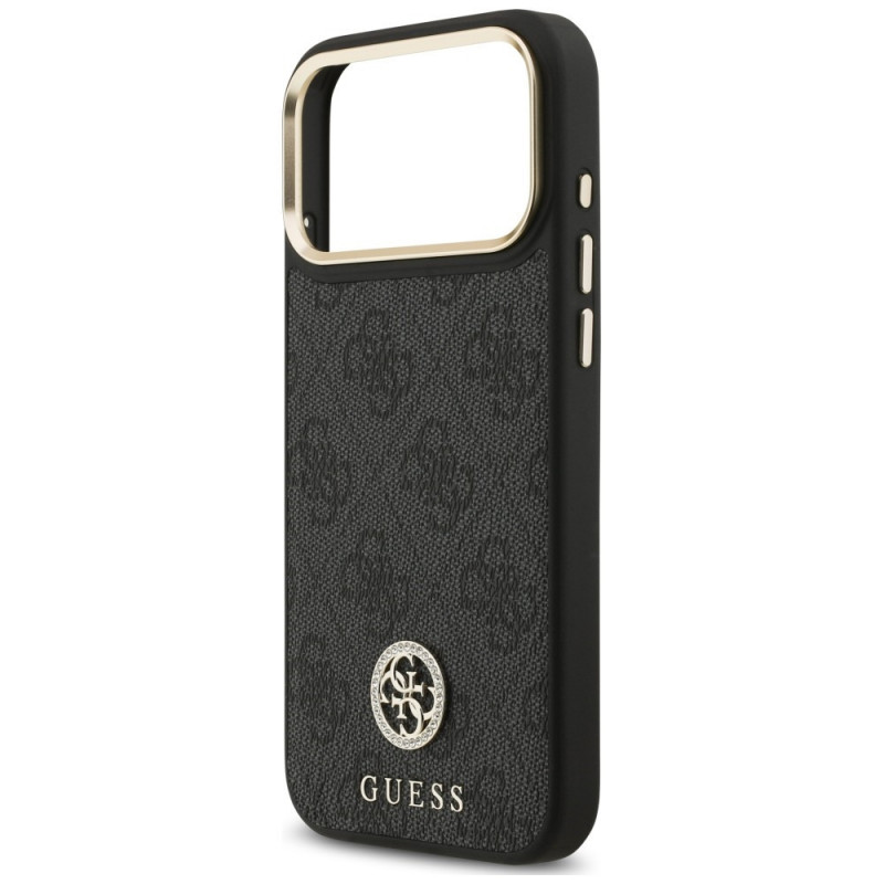 Guess 4G Strass Logo MagSafe apvalks Apple iPhone 18 Pro Max / 17 Pro Max, melns