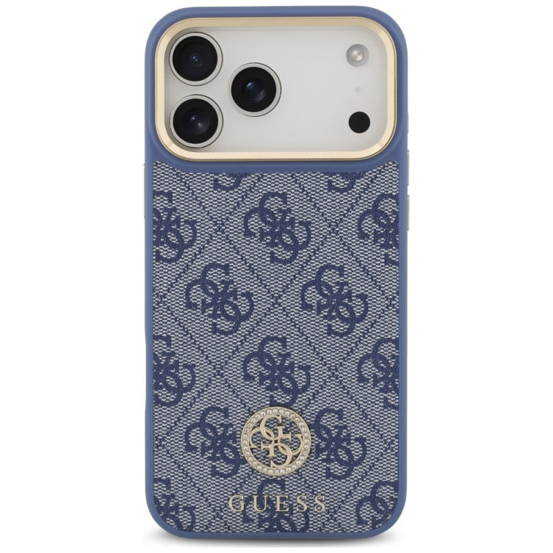 Guess 4G Strass Logo MagSafe apvalks Apple iPhone 18 Pro Max / 17 Pro Max, zils