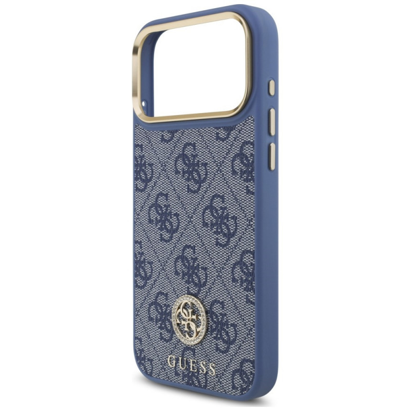 Guess 4G Strass Logo MagSafe apvalks Apple iPhone 18 Pro Max / 17 Pro Max, zils