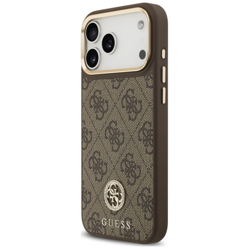 Guess 4G Strass Logo MagSafe vāciņš Apple iPhone 18 Pro Max / 17 Pro Max, brūns