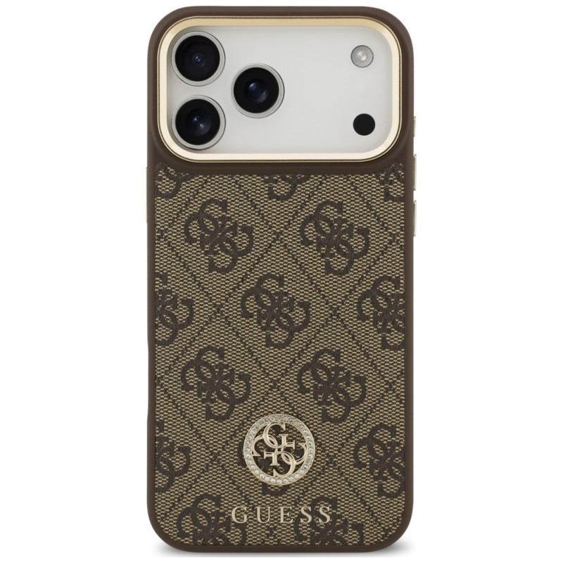 Guess 4G Strass Logo MagSafe vāciņš Apple iPhone 18 Pro Max / 17 Pro Max, brūns