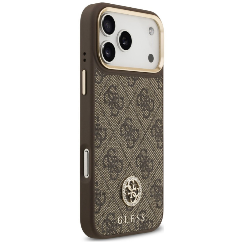 Guess 4G Strass Logo MagSafe vāciņš Apple iPhone 18 Pro Max / 17 Pro Max, brūns