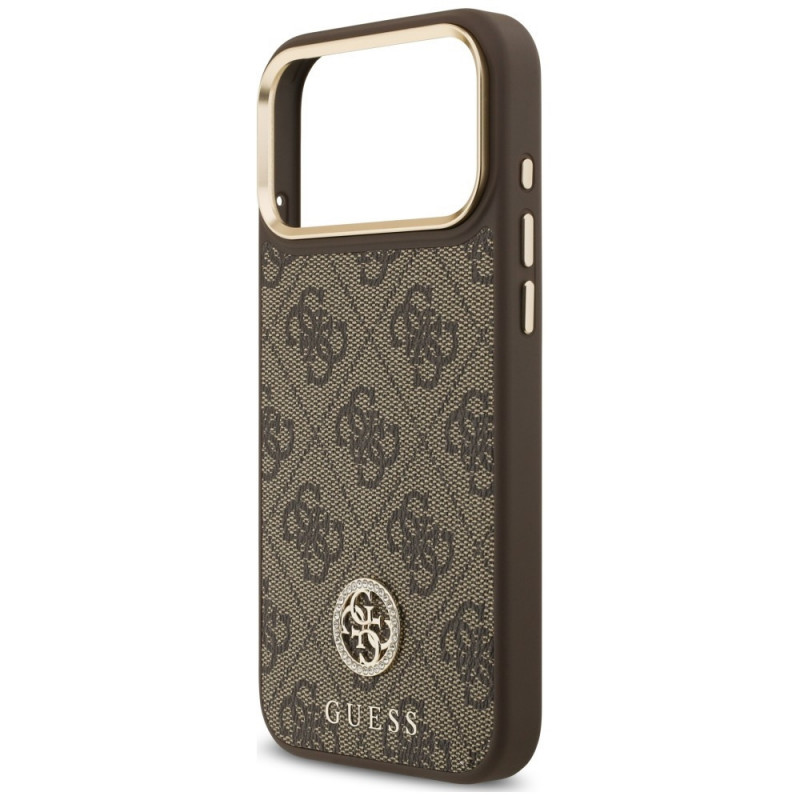 Guess 4G Strass Logo MagSafe vāciņš Apple iPhone 18 Pro Max / 17 Pro Max, brūns