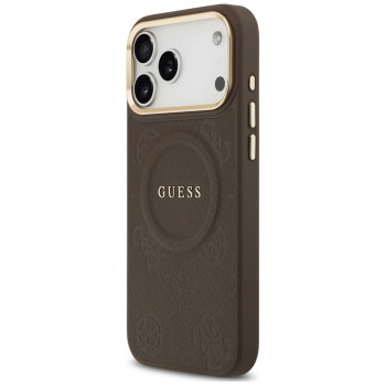 Guess Peony Hot Stamp MagSafe vāciņš Apple iPhone 18 Pro Max / 17 Pro Max, brūns