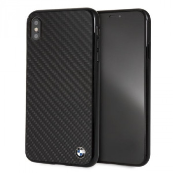 BMW BMHCI65MBC Signature Carbon cietais maciņš Apple iPhone XS Max, melns